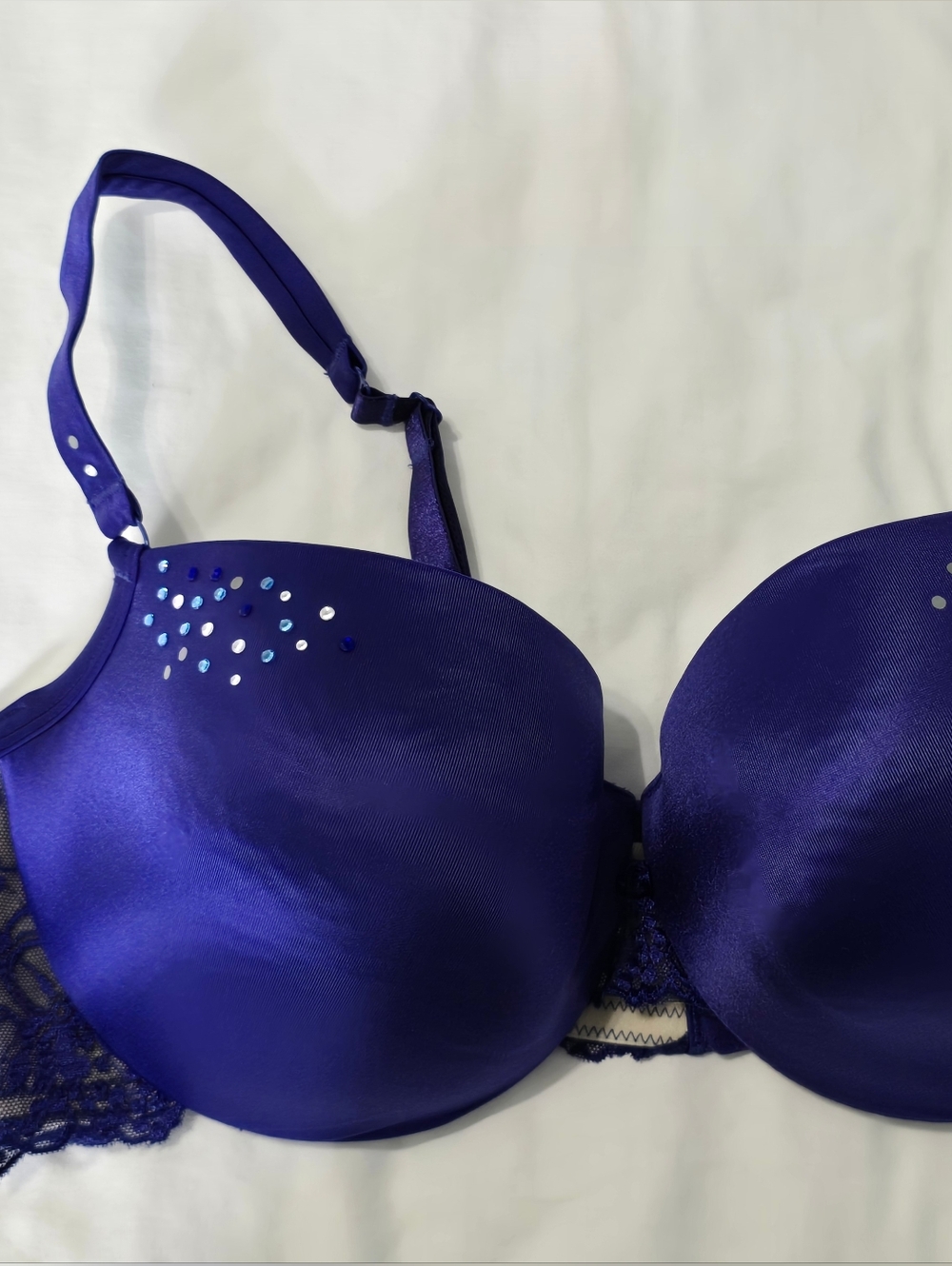 NWT Caciquw Purple Embellished Bra - 44C